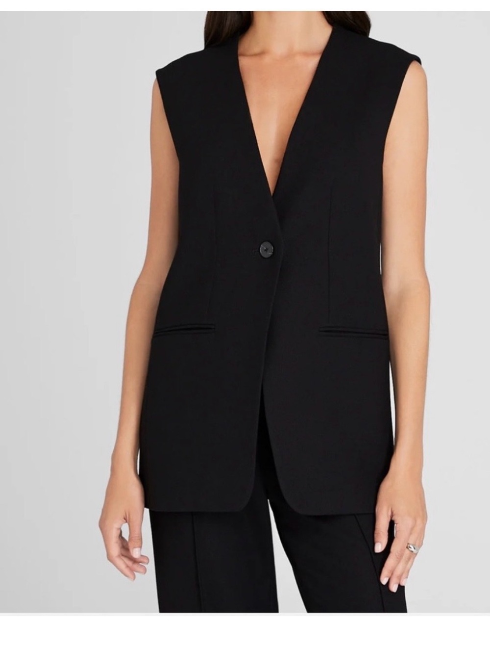 NWT Club Monaco Black Sleeveless Blazer Vest
